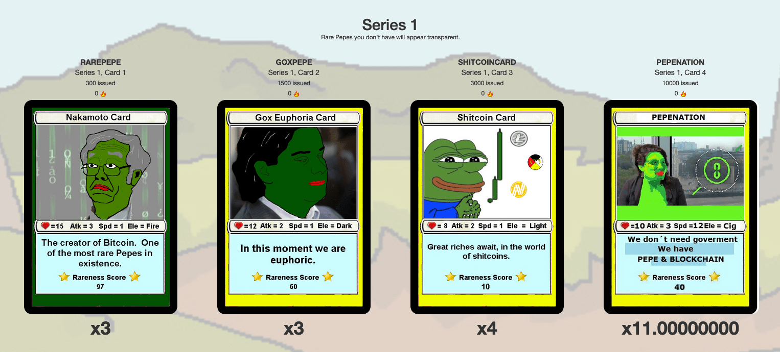 Rare Pepe Cards