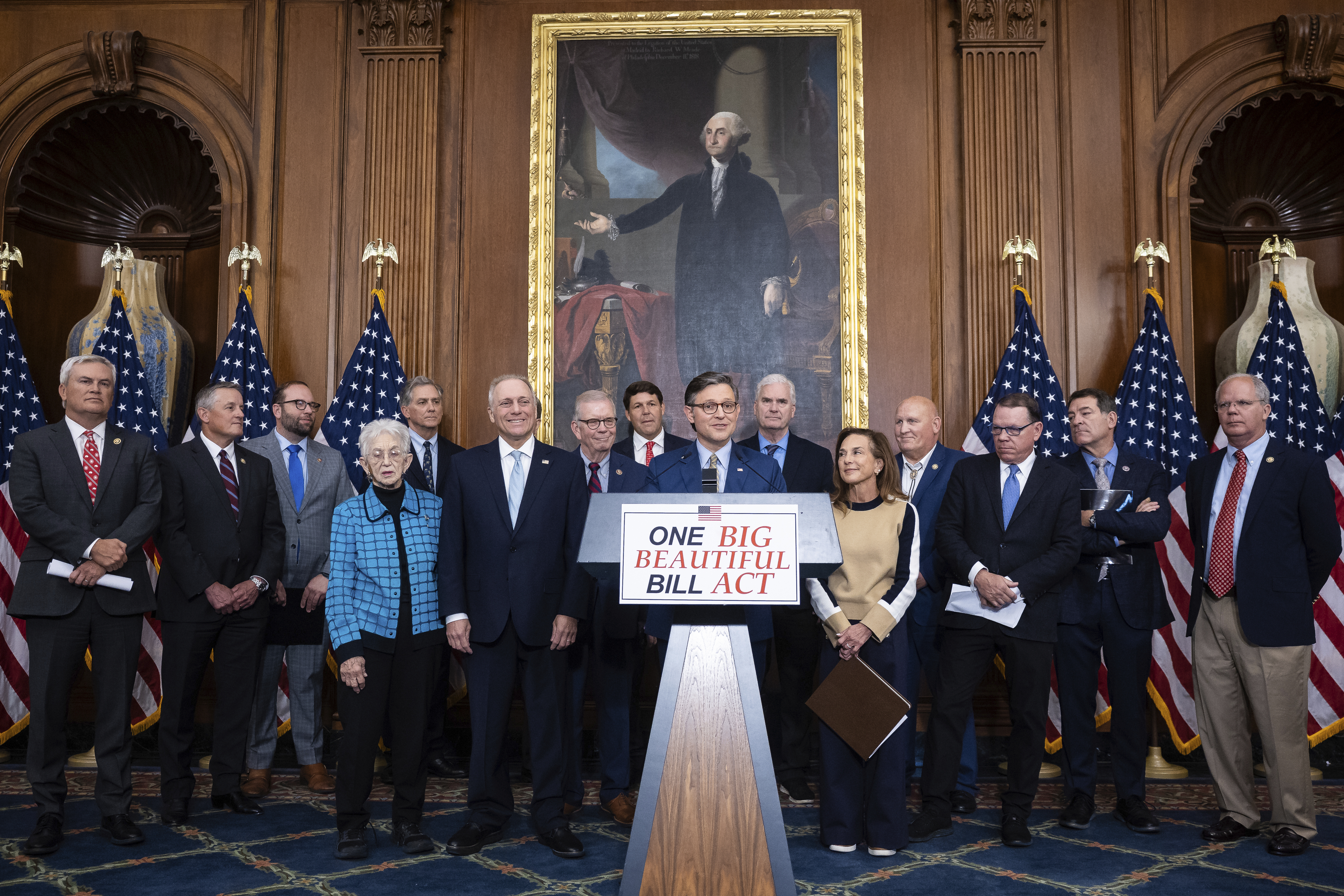 One Big Beautiful Bill Act: Crypto’s New Tax Era 2 House Speaker Mike Johnson (R-La.) delivers remarks alongside other House Republican leaders after the House passed budget reconciliation legislation at U.S. Capitol May 22, 2025. (Francis Chung/POLITICO via AP Images)